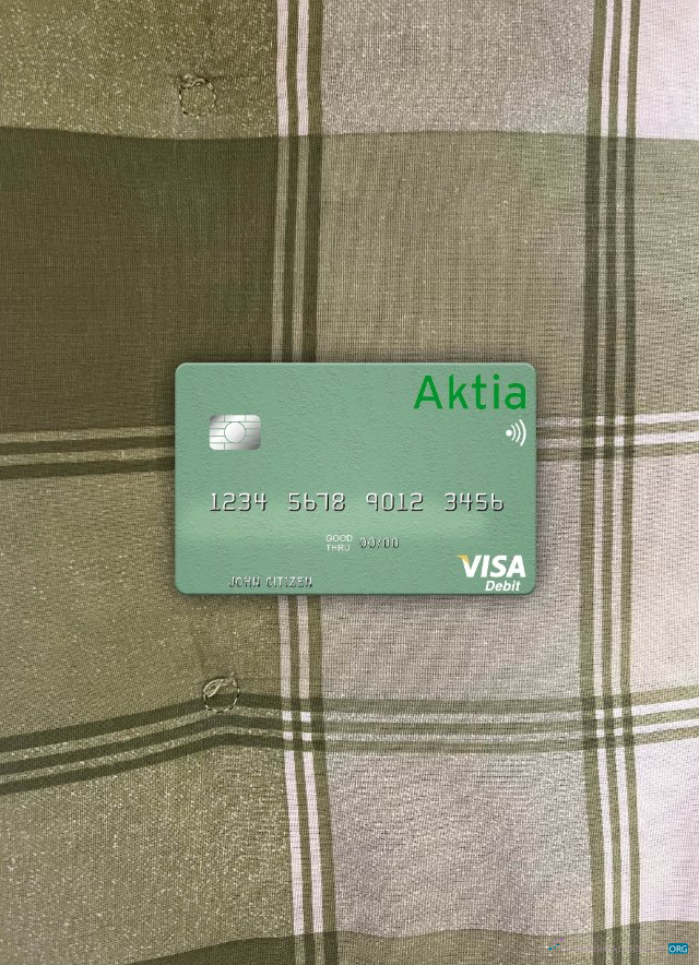 Download Finland Aktia Savings Bank visa debit card photolook front Photoshop template